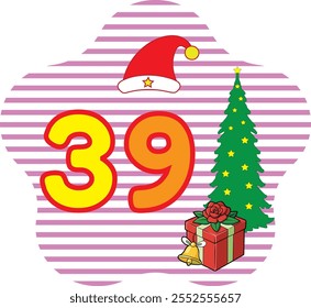 Discover the "Number 39" vector art illustration, featuring line art, silhouettes, icons, and logo elements. Perfect for holiday-themed designs, Christmas clipart, and seasonal projects.