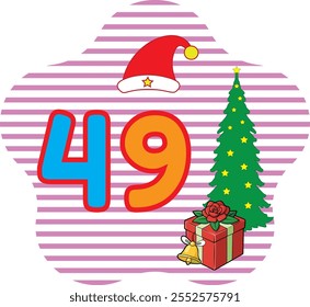 Discover the "Number 49" vector art illustration, featuring line art, silhouettes, icons, and logo elements. Perfect for holiday-themed designs, Christmas clipart, and seasonal projects.