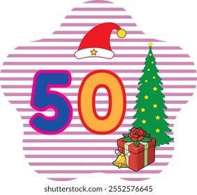 Descubra la ilustración de Arte vectorial "Número 50", con líneas de arte, siluetas, íconos y Elementos de logotipos. Perfecto para diseños de temática navideña, Clipart de Navidades y proyectos de temporada.