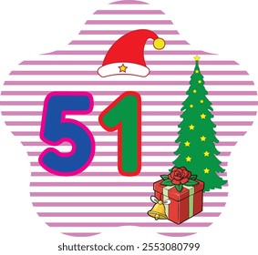 Discover the "Number 51" vector art illustration, featuring line art, silhouettes, icons, and logo elements.
