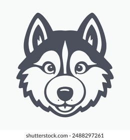 Discover our adorable Husky face vector art, perfect for design projects, logos, and branding. This minimalist, high-quality illustration captures the charm of a Husky in a clean, modern style.