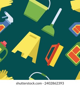 Discover our collection of vector seamless patterns featuring cleaning service tools and equipment for organized design. Perfect for cleaning service