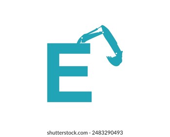 Discover our construction logo vector featuring an excavator arm. Designed to symbolize strength and precision, it's perfect for construction companies, heavy machinery services, and building e