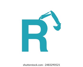 Discover our construction logo vector featuring an excavator arm. Designed to symbolize strength and precision, it's perfect for construction companies, heavy machinery services, and building r