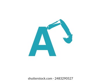 Discover our construction logo vector featuring an excavator arm. Designed to symbolize strength and precision, it's perfect for construction companies, heavy machinery services, and building a