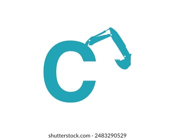Discover our construction logo vector featuring an excavator arm. Designed to symbolize strength and precision, it's perfect for construction companies, heavy machinery services, and building c
