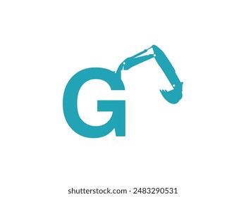 Discover our construction logo vector featuring an excavator arm. Designed to symbolize strength and precision, it's perfect for construction companies, heavy machinery services, and building g
