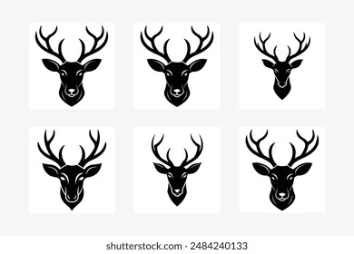 Discover our Deer Head Logo Silhouette Bundle Vector Illustrations. Perfect for branding, design projects, and more. High-quality, versatile, and ideal for any creative use