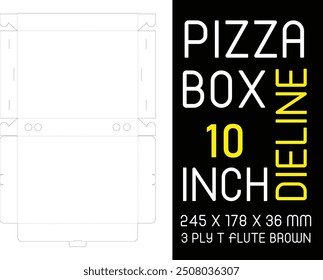 "Discover our high-quality pizza box dieline template, designed for precision and ease of use in packaging design. Perfect for creating custom pizza boxes, this versatile dieline.