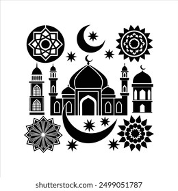 Discover our "Islamic Ornament Geometric Art vector illustration," featuring an intricate geometric design in an Islamic style. Perfect for tile designs, digital art, and cultural decorations.