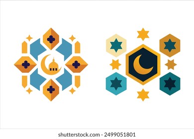 Discover our "Islamic Ornament Geometric Art vector illustration," featuring an intricate geometric design in an Islamic style. Perfect for tile designs, digital art, and cultural decorations.