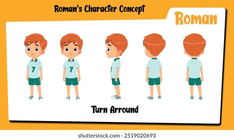 Descubra o nosso microsite com Roman, um personagem australiano de desenho animado com uma folha de virada completa. Essa coleção inclui ilustrações vetoriais que mostram o romano de vários ângulos.