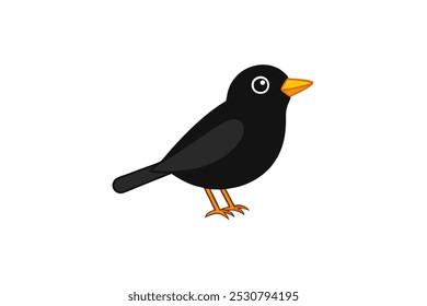 Discover our playful blackbird cartoon style vector art illustration, perfect for various design projects. This colorful and fun artwork brings creativity to life.