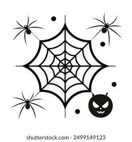 Discover our Spider Webs Halloween Elements Vector Illustration, perfect for adding a spooky touch to your Halloween designs. This detailed graphic is ideal for decorations, invitations, and more.