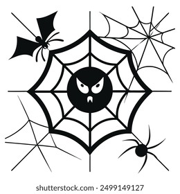 Discover our Spider Webs Halloween Elements Vector Illustration, perfect for adding a spooky touch to your Halloween designs. This detailed graphic is ideal for decorations, invitations, and more.