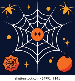Discover our Spider Webs Halloween Elements Vector Illustration, perfect for adding a spooky touch to your Halloween designs. This detailed graphic is ideal for decorations, invitations, and more.