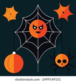 Discover our Spider Webs Halloween Elements Vector Illustration, perfect for adding a spooky touch to your Halloween designs. This detailed graphic is ideal for decorations, invitations, and more.