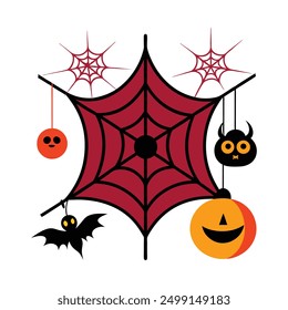 Discover our Spider Webs Halloween Elements Vector Illustration, perfect for adding a spooky touch to your Halloween designs. This detailed graphic is ideal for decorations, invitations, and more.