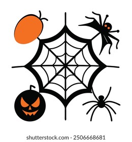 Discover our Spider Webs Halloween Elements Vector Illustration, perfect for adding a spooky touch to your Halloween designs. This detailed graphic is ideal for decorations, invitations, and more.