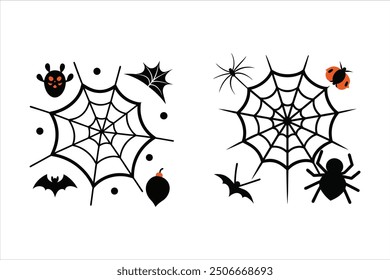 Descubra nuestra Ilustración vectorial de Elementos de Halloween Spider Webs, perfecta para agregar un toque espeluznante a tus diseños de Halloween. Este gráfico detallado es ideal para decoraciones, invitaciones y más.