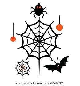Discover our Spider Webs Halloween Elements Vector Illustration, perfect for adding a spooky touch to your Halloween designs. This detailed graphic is ideal for decorations, invitations, and more.