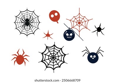 Discover our Spider Webs Halloween Elements Vector Illustration, perfect for adding a spooky touch to your Halloween designs. This detailed graphic is ideal for decorations, invitations, and more.