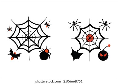 Descubra nuestra Ilustración vectorial de Elementos de Halloween Spider Webs, perfecta para agregar un toque espeluznante a tus diseños de Halloween. Este gráfico detallado es ideal para decoraciones, invitaciones y más.