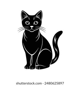  Discover our striking black and white vector illustrations of cats, perfect for adding a touch of elegance and charm to your digital design projects.