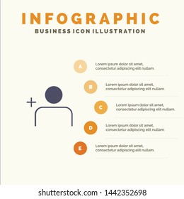Discover People, Instagram, Sets Solid Icon Infographics 5 Steps Presentation Background