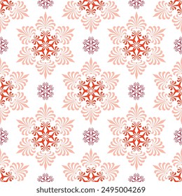 Descubra ofrece la combinación perfecta de elegancia y encanto con nuestros archivos de patrones de tela digital, con diseños florales y copos de nieve únicos en una paleta de color rojo pastel relajante. 