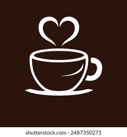 Discover the perfect blend of love and caffeine with our "Coffee Cup with Heart Shape Vector" design. Ideal for logos, marketing, and digital art, this high-quality vector features a coffee cup
