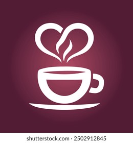 Discover the perfect blend of love and caffeine with our "Coffee Cup with Heart Shape Vector" design. Ideal for logos, marketing, and digital art, this high-quality vector features a coffee cup