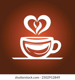 Discover the perfect blend of love and caffeine with our "Coffee Cup with Heart Shape Vector" design. Ideal for logos, marketing, and digital art, this high-quality vector features a coffee cup