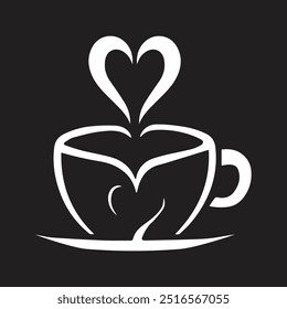 Entdecken Sie die perfekte Mischung aus Liebe und Koffein mit unserem "Coffee Cup with Heart Shape Vector" Design. Ideal für Logos, Marketing und digitale Kunst, bietet dieser hochwertige Vektor eine Kaffeetasse.