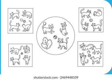 Discover a playful cats collection featuring cats chasing balls, climbing trees, and purring contentedly. Perfect for fun and dynamic designs.