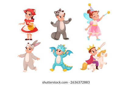 Discover Playful Costumes for Kids Crafted in a Vibrant and Colorful Pixel Art Style