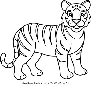 
Discover the power of nature with our Tiger Vector Illustration for coloring books
