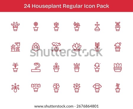 Discover a set of 24 Regular Outline icons crafted for the Houseplant theme, ideal for modern UI UX projects.