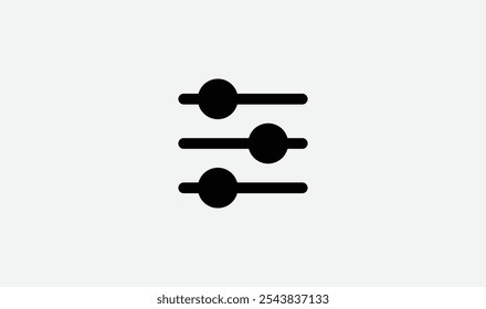 Discover the settings-sliders interface icon, designed for customization screens and user control panels. This sleek icon represents adjustable sliders for easy user navigation and configuration 