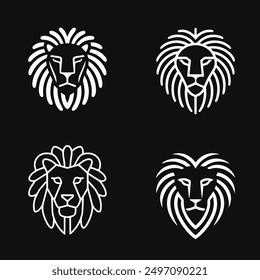 Discover a sleek, minimalist lion head vector mascot perfect for logos or icons, enhancing brand identity with powerful simplicity.