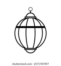 Discover a sleek and minimalist oval-shaped lantern design, perfect for creative projects. This elegant vector illustration is ideal for Ramadan themes, Islamic art, festive decorations.