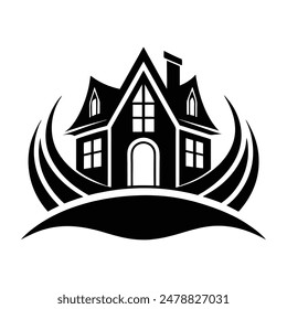 Discover sophistication with our elegant vector art illustration of a property logo. Perfect for showcasing prestige and professionalism, this design is ideal for print-on-demand projects seeking a to