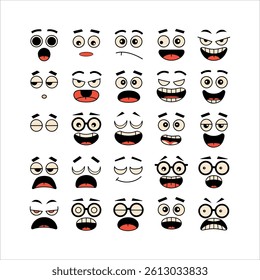 Discover the Spectrum of Cartoon Emotions-Expressive Faces for Creative Projects.