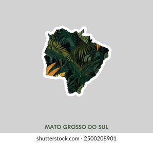 Descubra el espíritu del Mato Grosso do Sul con esta elegante pegatina! Es un recordatorio de la importancia de proteger los bosques y el patrimonio natural.