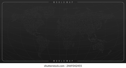 Discover a striking black and white line art-style world map background, perfect for adding a touch of sophistication to any project or design