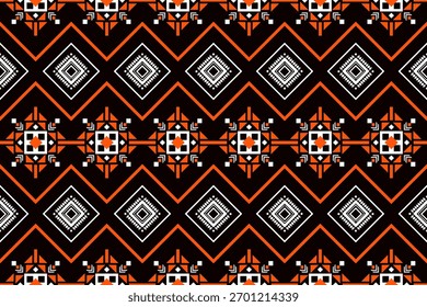 Descubra es un llamativo patrón geométrico con Formas de diamantes en colores negro, blanco y naranja, perfecto para proyectos de decoración moderna.