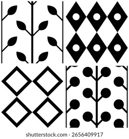 Descubra un impresionante diseño de patrones en blanco y negro! Ideal para decoración o textiles.