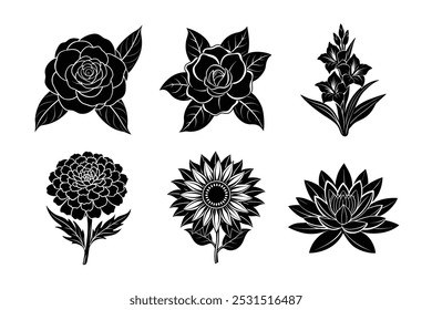 Discover a stunning collection of flowers vector icons, featuring line art, silhouettes, logos, and clipart. Ideal for designers and creatives, these high-quality floral illustrations are perfect for 