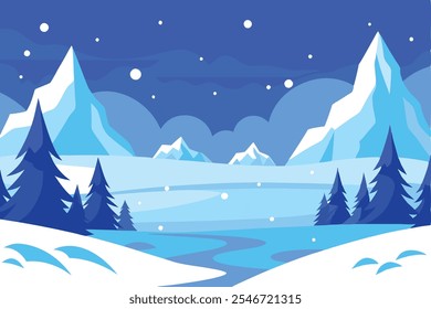 Discover a stunning shining blue winter background with intricate frozen silhouette vector art. Perfect for icons, logos, clipart, and creative projects. This elegant line art design captures.