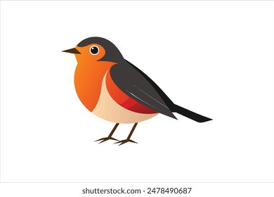 Discover a stunning vector artwork illustration of a robin bird. This detailed and vibrant design captures the beauty and charm of the robin, perfect for nature enthusiasts and design projects alike.